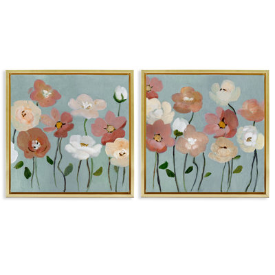 Ensemble de cadres flottants 2 pièces Budding Boho Blooms, design par Charity Henderson