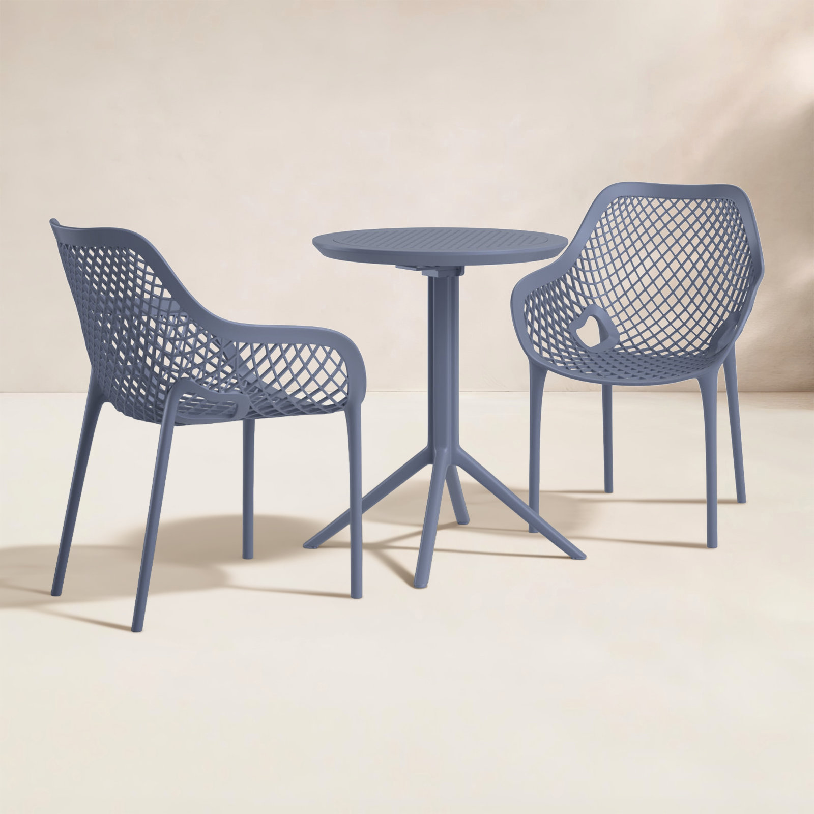 Farrah 24" Patio Bistro Set, Dark Gray