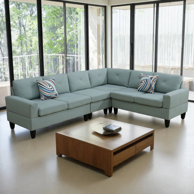 Modern L Shape Home Furniture 4-Piece Sectional Sofa