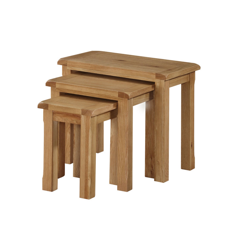 Racquel Solid Wood Nesting Tables, Oak