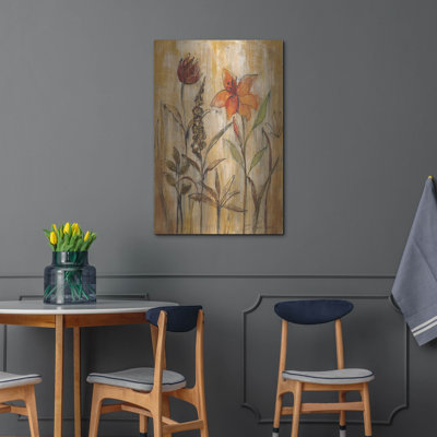 Art mural en métal luxueux «Aquarelle Garden 2» par Silvia Vassileva, 24 po x 36 po