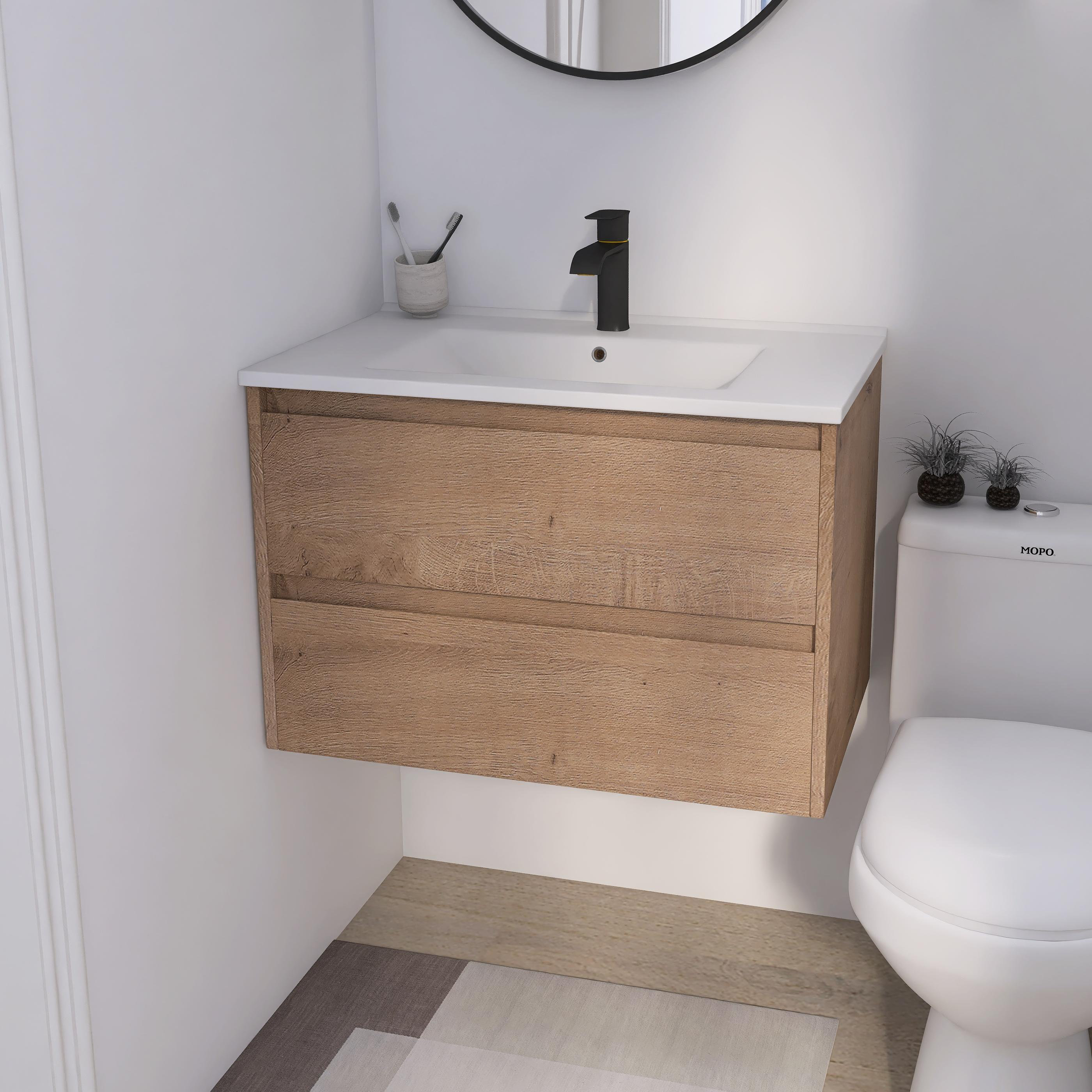 Olde Homey Styles 30" Bathroom Vanity With Sink, 30 Inch Floating ...
