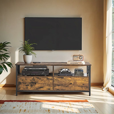 Unfinished TV Stand for TVs up to 55" with Fireplace Included