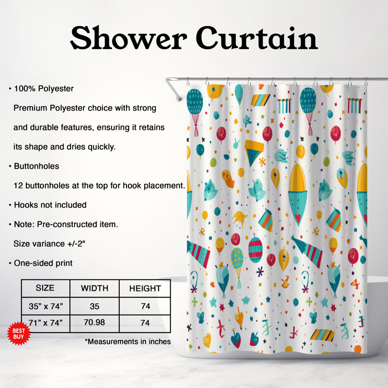 Rideau de douche Premium, H 74 po x l 71 po