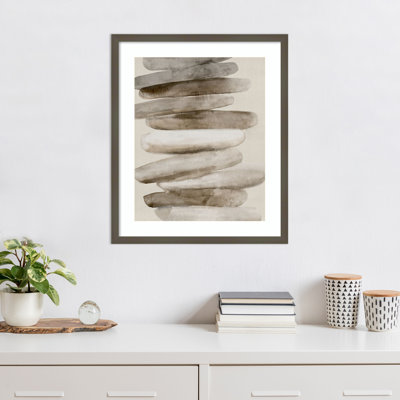 Stacked Rocks I by Wood Framed Wall Art Print