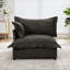 Plush Dark Grey Upholstered Chenille Accent Chair with Oversized Cloud Cushions-1316038574