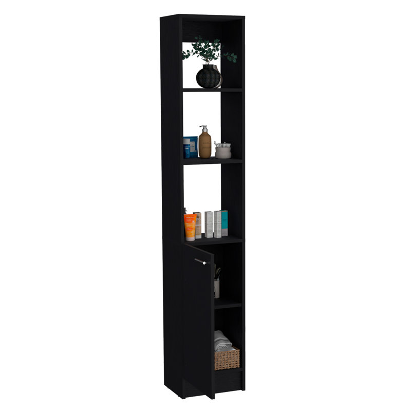 Parks Linen Bathroom Storage Cabinet With One Doors, Tall Bathroom Cabinet With 6 Shelves, For Bathroom, Living Room, Kitchen