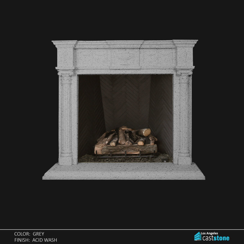 Habana Fireplace Surround, Gray Acid Wash