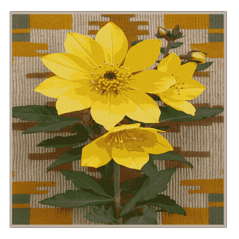  Tapis lavable Golden Columbine Southwestern, Carré 3 pi