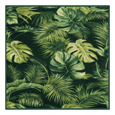  Tapis hawaïen lavable à feuillage vert
