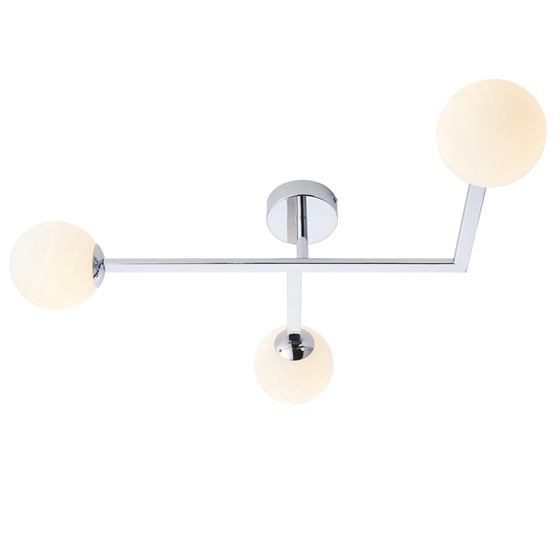 Terflinger Glass Semi Flush Mount, Chrome