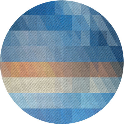 Tapis rayé bleu / orange Reisman