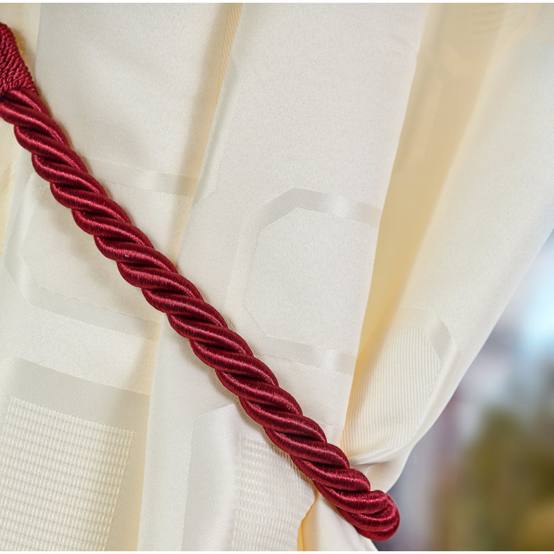 Triggs Aubergine Fabric 36cm Curtain Holdback/Tieback, Wine