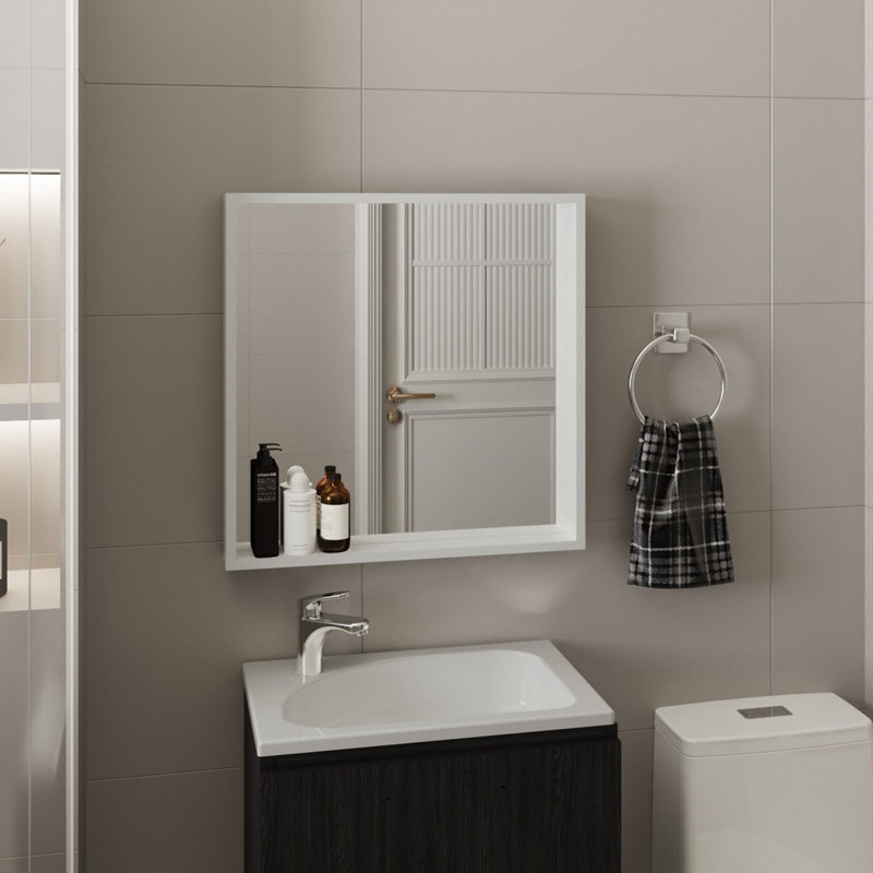 Dakota Medicine Cabinet With Mirror And Storage, Wall-Mounted Mordern Bathroom Organizer, White, White