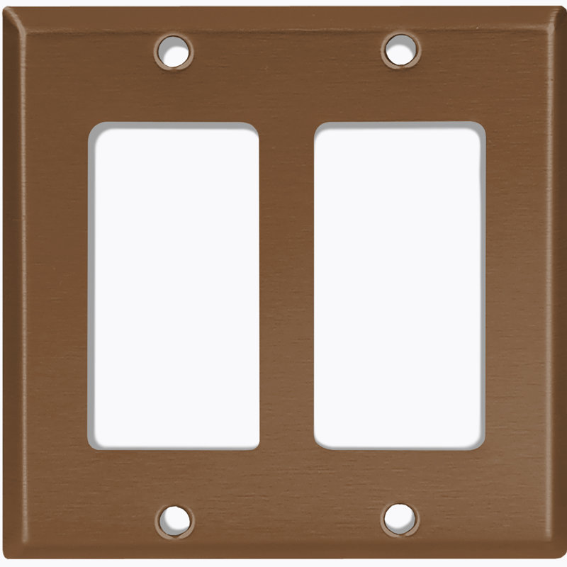 Plaque d'interrupteur en métal, Brun