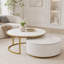 Table basse gigogne moderne cannelée avec tiroir Modern-715171162