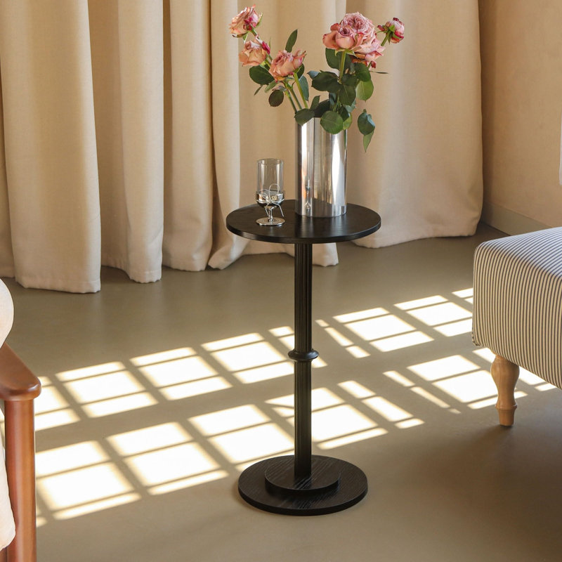 Table de bout moderne ronde, Noir