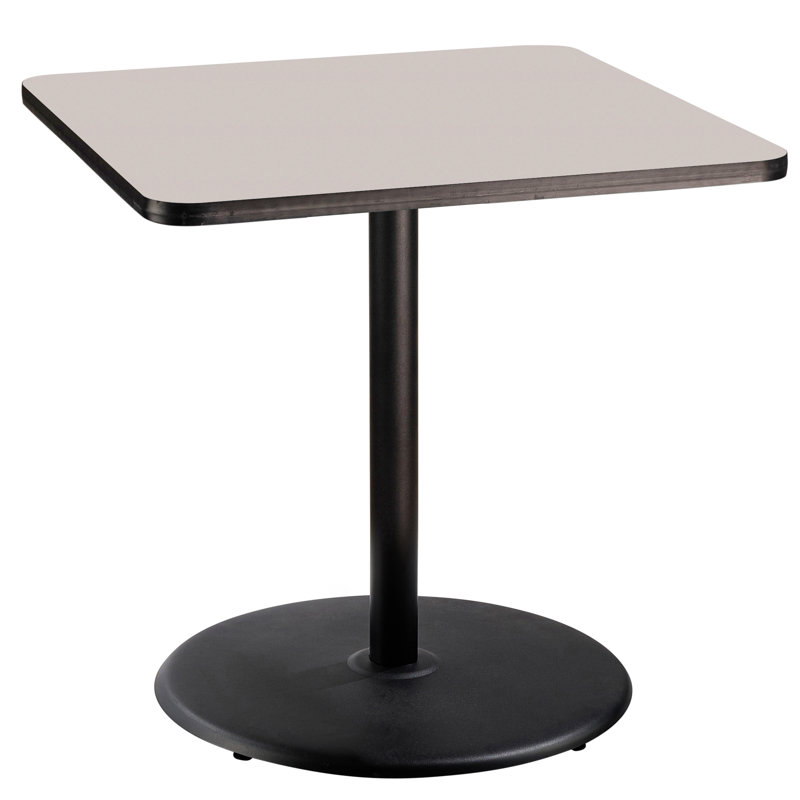 Table carrée pour salle de pause, H 36 po x L 36 po x l 36 po, Noir, gris