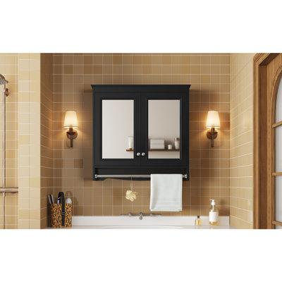 Armoire de toilette 3 en 1, armoire à pharmacie murale de 30 pouces avec tablettes réglables et portes à fermeture en douceur