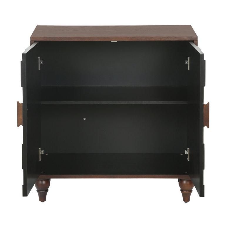 Buffet 30,31 "avec motif nid d'abeille, 31.7" H x 30.31" W x 15.7" D, Antique brown