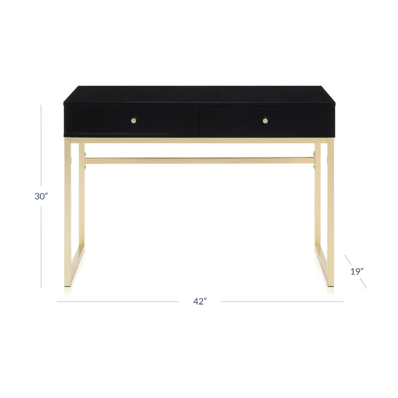 Leini Computer Desk, Black/Yellow