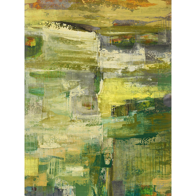 Green Dream Print by Maeve Harris, Glass Coat, 53" H x 40" W x 1.5"D