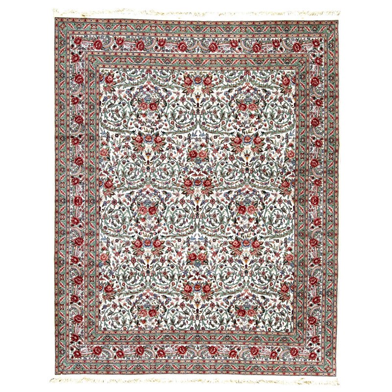Tapis rectangulaire en laine noué à la main