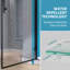 Porte de salle de bain pivotante à panneau pivotant sans cadre 36 "- 37 1/4" x H 72 "avec poignée en verre trempé-101257021-101257024