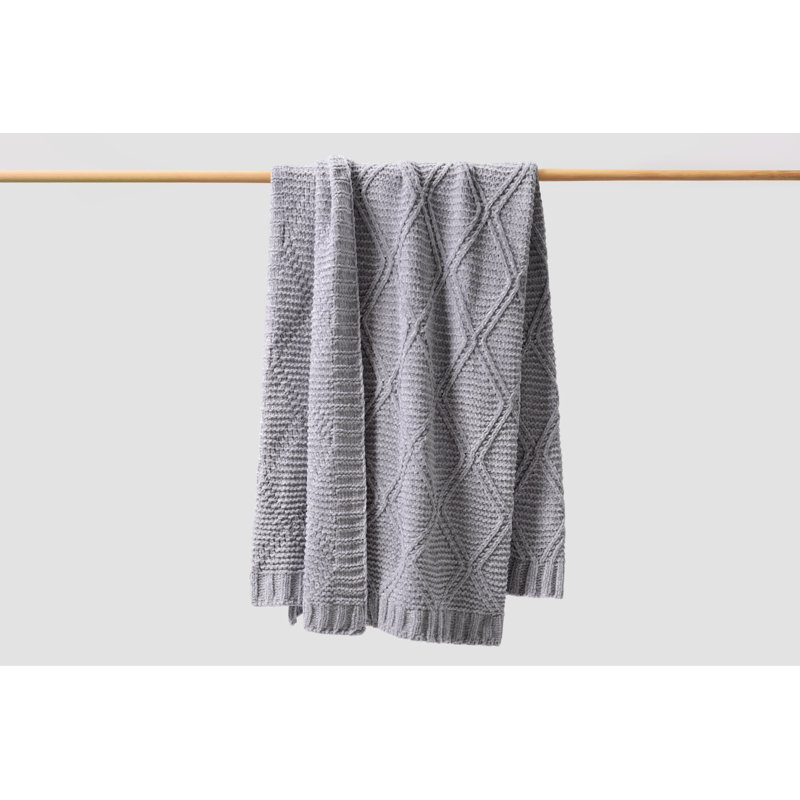 Jeté Diamond Chenille - Gris, Grey