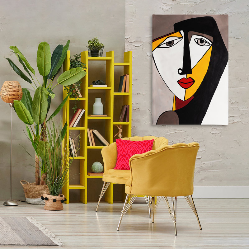  «Cubist Bold Face», art mural par Ruth Fromstein, H 45 po x l 30 po