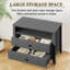 Table de chevet en bois 29,9 po avec deux tiroirs-946383301