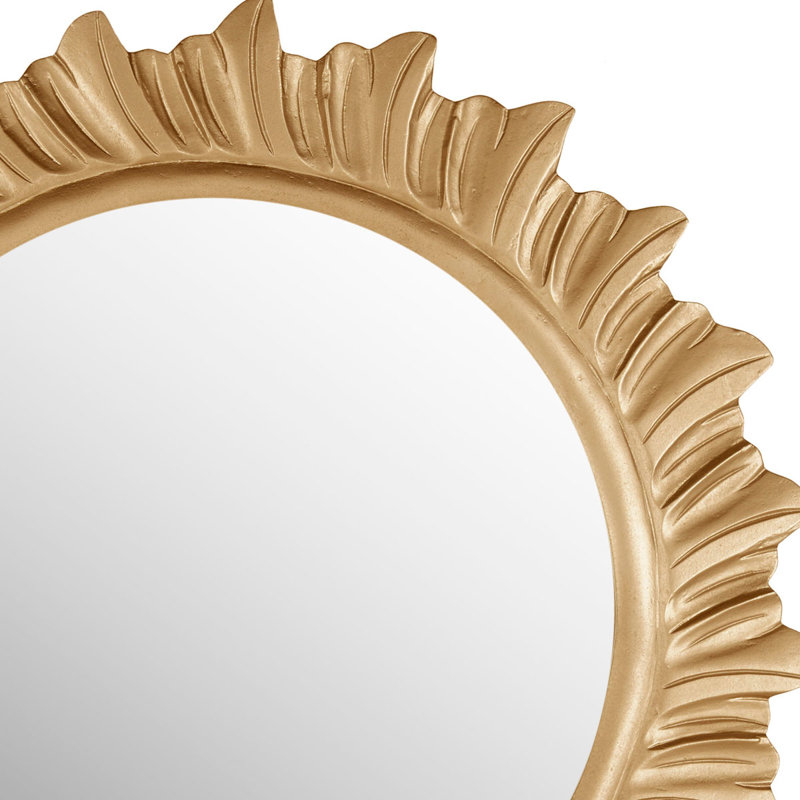 Engineered Wood Flat Wall Mirror, Gold