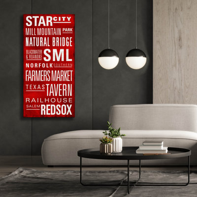 «Star City Text» par Art Licensing Studio, art mural sur toile