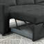 Canapé-lit modulaire réversible de 78,5 po avec méridienne et sac de rangement latéral pour petit espace-1904472274