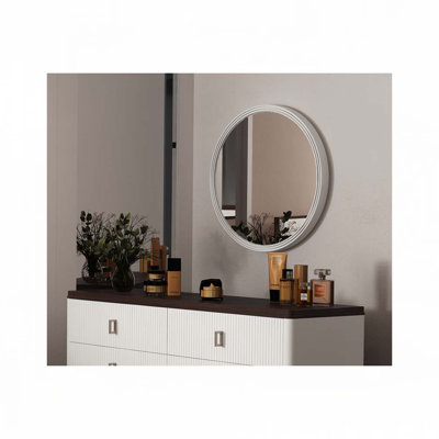 Miroir rond gris