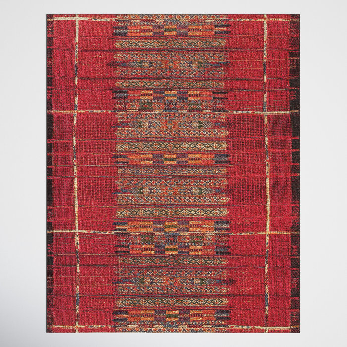 Joss & Main Sesena Striped Red Indoor / Outdoor Area Rug & Reviews ...
