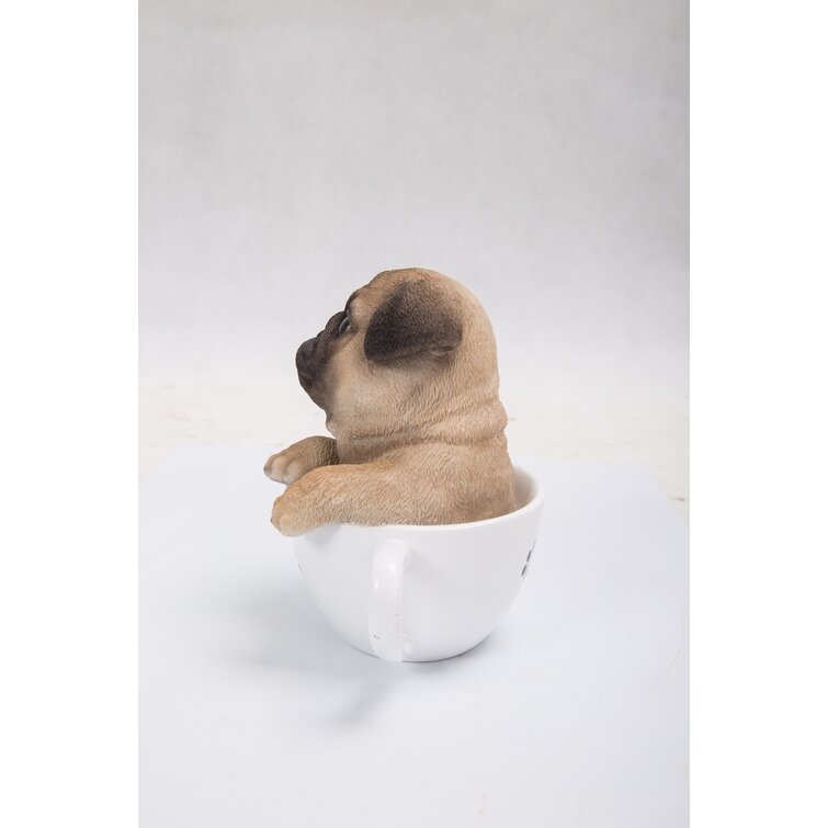 Hi-Line Gift Teacup Pug Puppy Statue