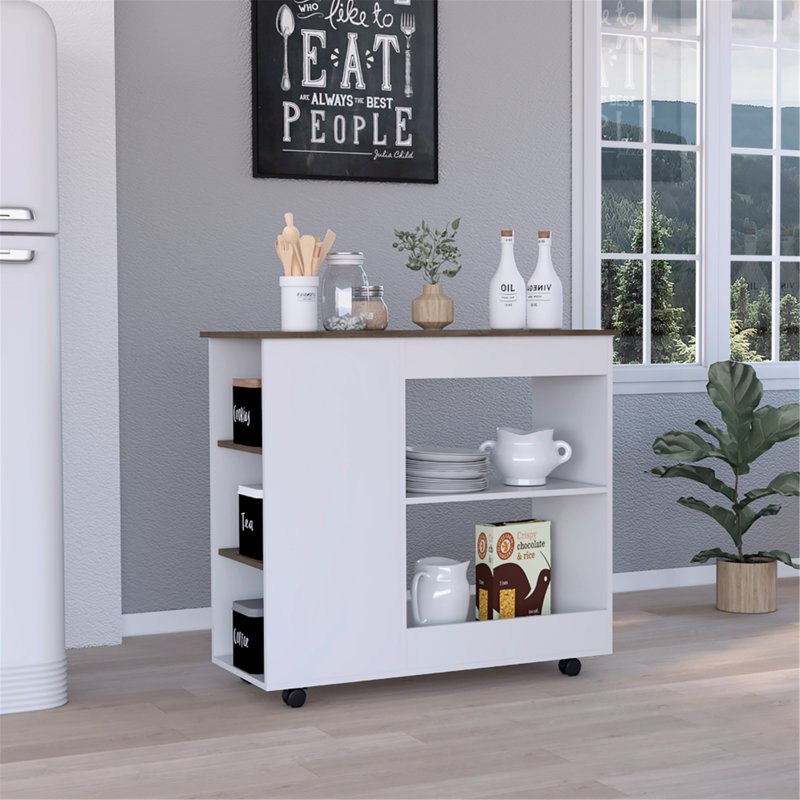 Versatile Kitchen Cart with Abundant Storage and Mobility for Efficient Cooking