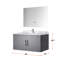 36 po L x P 22 po. Meuble-lavabo gris foncé, comptoir et robinet en marbre, miroir à DEL, meuble-lavabo encastré, résistant aux rayures-1262908141
