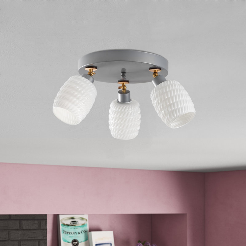 Projecteur directionnel 18,9 po 3 lumières Aidrik, Argent, Blanc