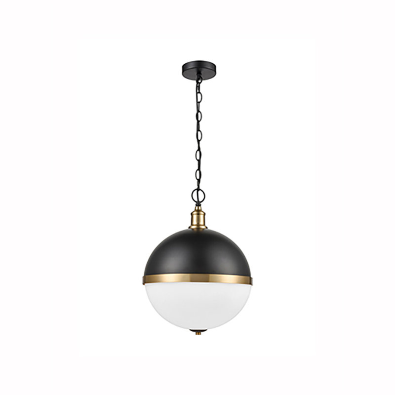 Angeles 1 - Light Sphere Pendant, Black/Gold, 198cm H x 36cm W x 36cm D