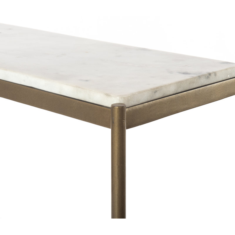 Felix 36'' W Marble Console Table, Antique Brass