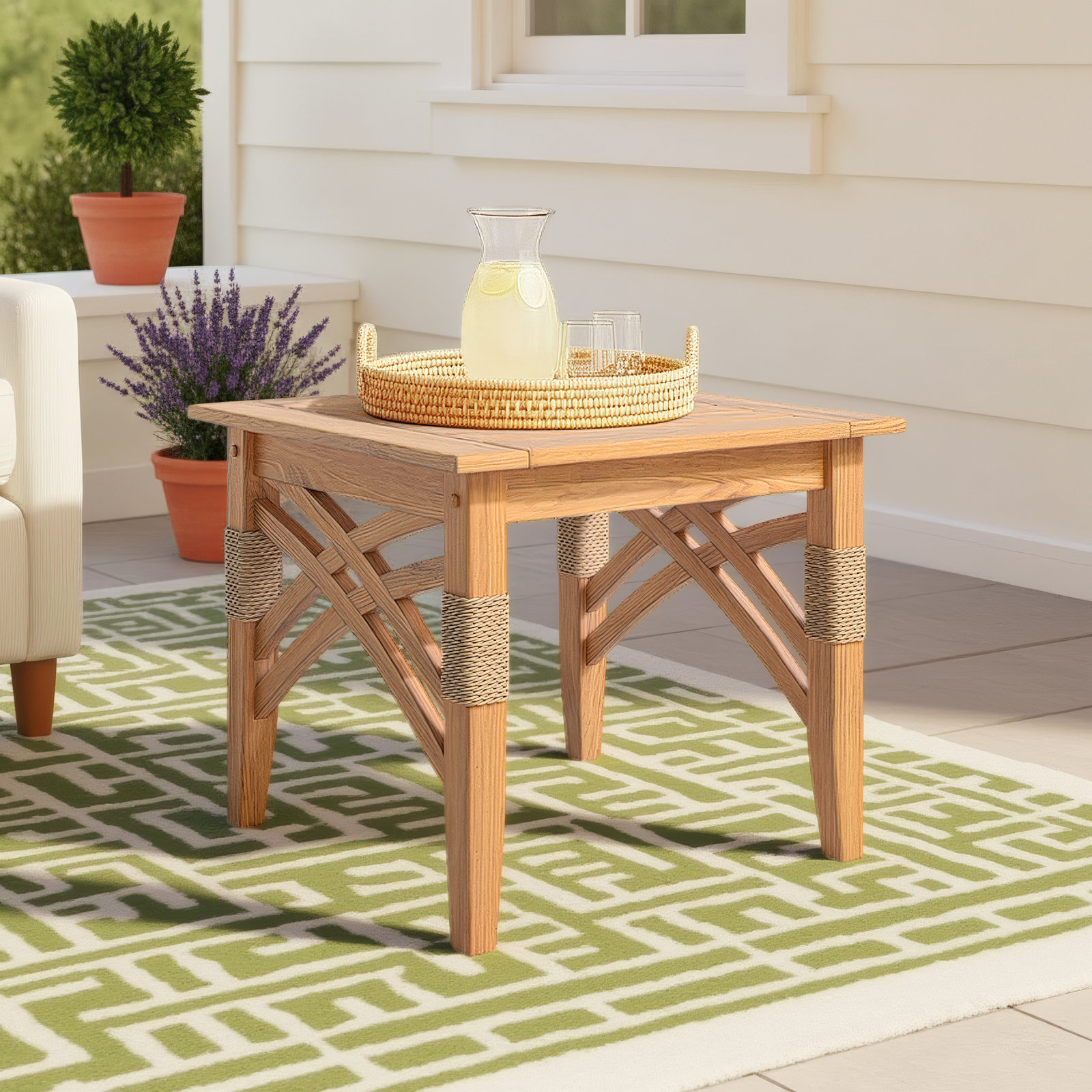 Cotesfield 22" Teak Patio Side Table