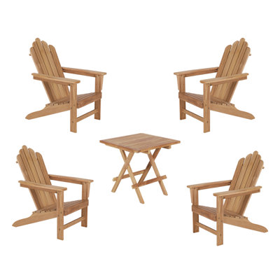 Teak Adirondack Chair Set with Table 5PCS