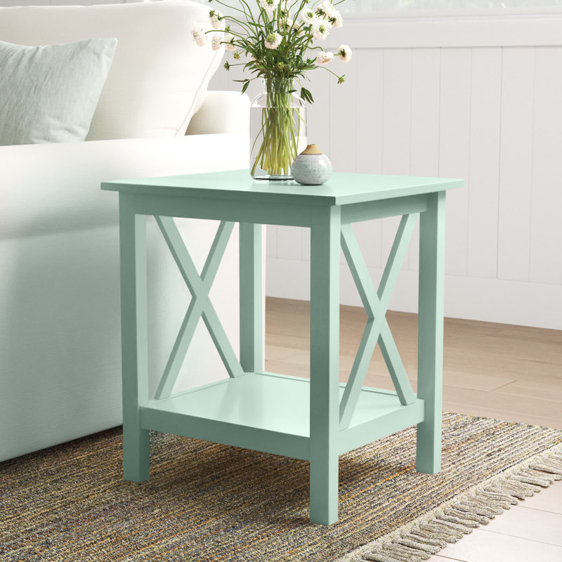 Stimpson Solid Wood End Table, Mint Green