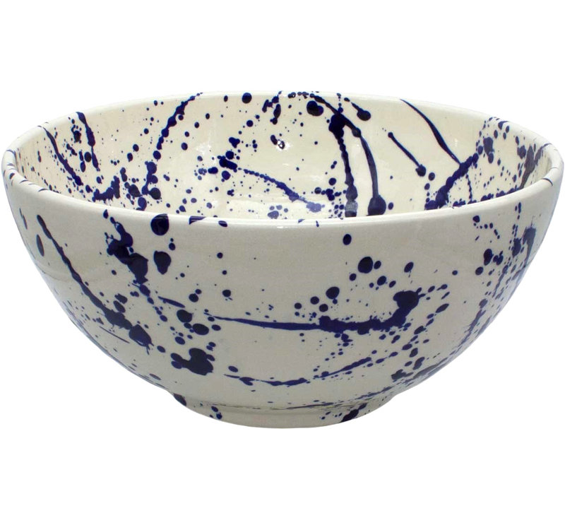 Ayaka Blue Splatter Deep Serving Bowl
