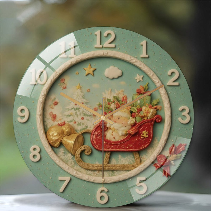 Horloge murale 12 po avec horloge murale de Noël