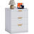 Fluted Nightstand w/ Charging Station, Mid Century Modern Bedside Table with Drawers & Open Shelf-2081763452-2096781125