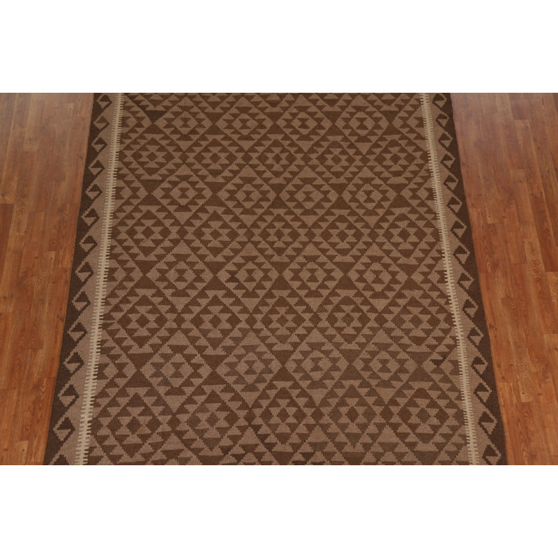 Tapis géométrique tissé à la main Kilim 7 x 10