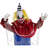 Wiggles the Animatronic Twisting, Talking Clown Greeter with Folding Door Hook for Scary  Decoration